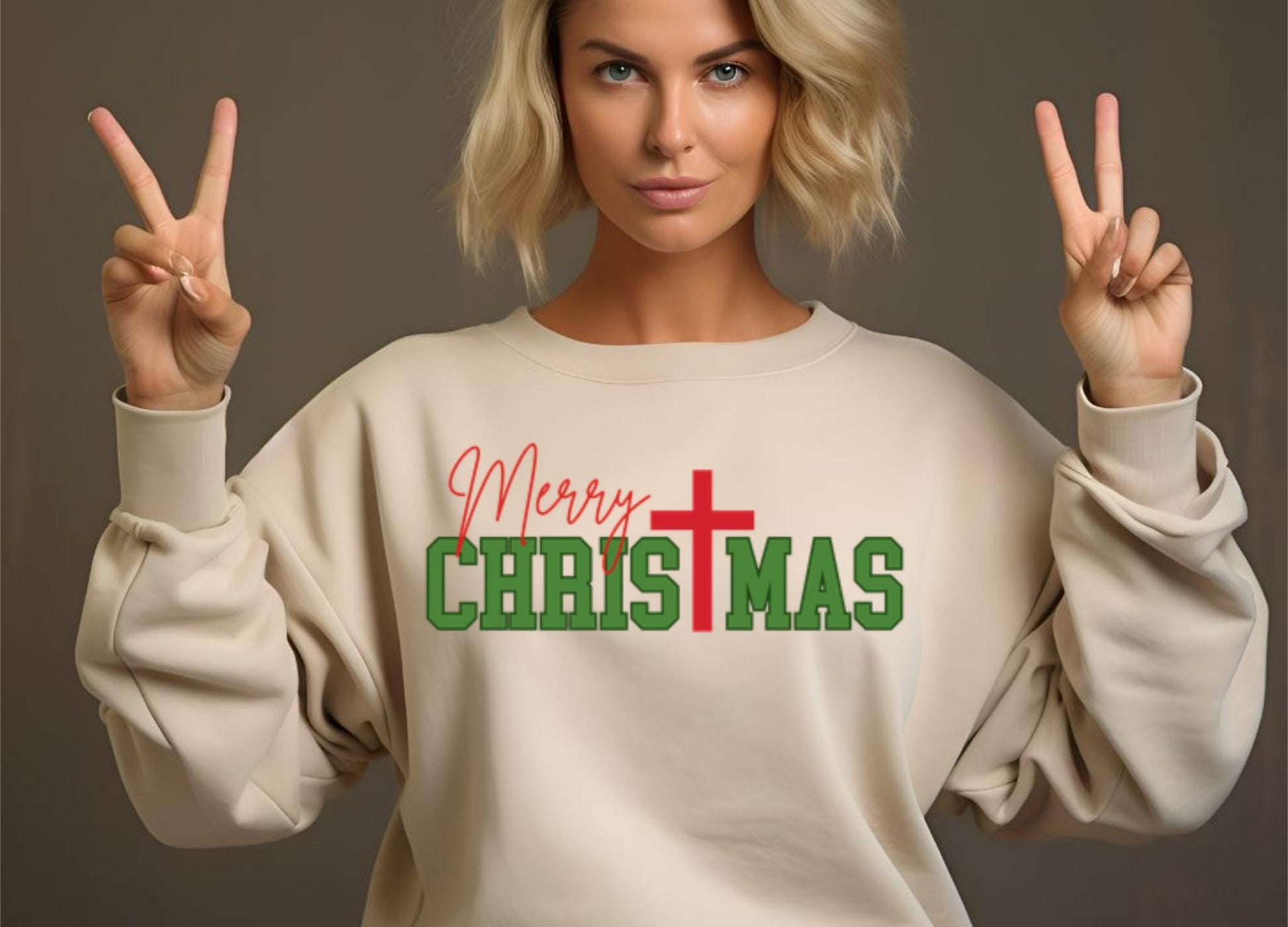 Christian Christmas Sweatshirt, Religious Holiday Jumper, Xmas Crewneck, Cross Design Pullover, Jesus Winter Sweater, Merry Christmas